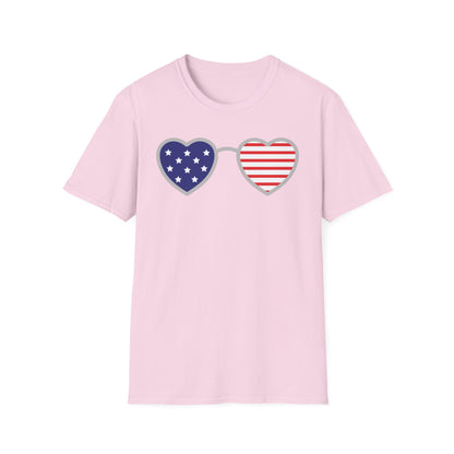 Patriotic Heart Sunglasses T Shirt