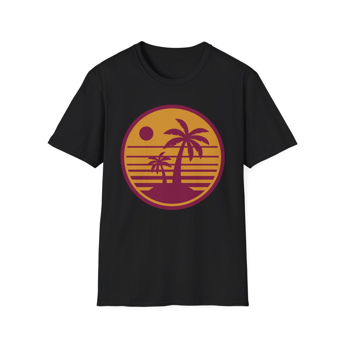Retro Tropical Palm Tree Sunset T Shirt