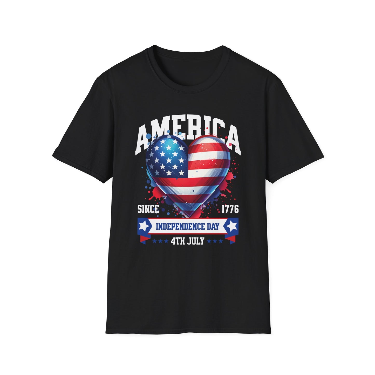 America Independence Day Heart T Shirt