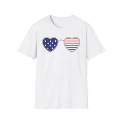 Patriotic Heart Sunglasses T Shirt