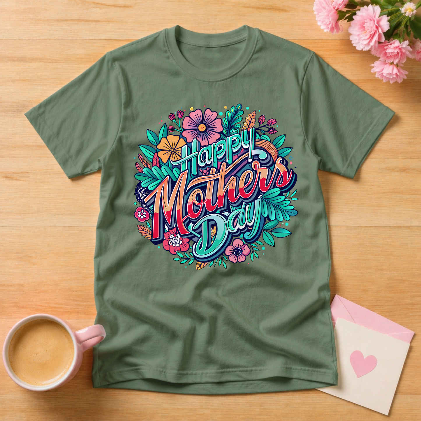 Happy Mothers Day Floral T Shirt