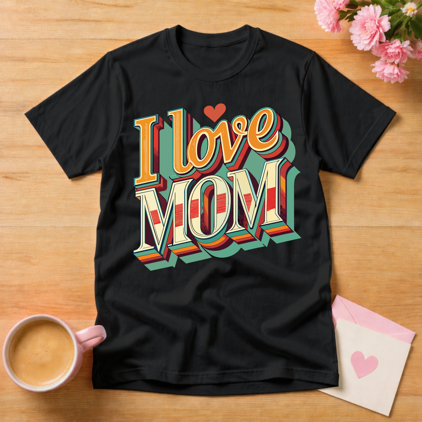 I Love Mom Retro T Shirt