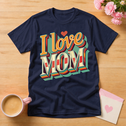 I Love Mom Retro T Shirt