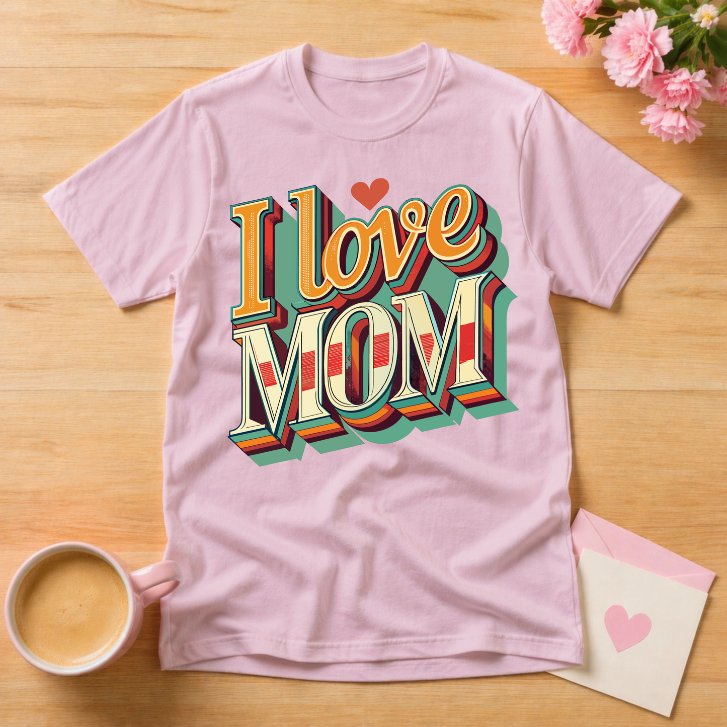 I Love Mom Retro T Shirt