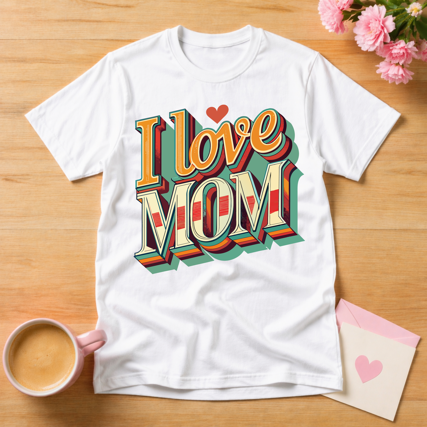I Love Mom Retro T Shirt
