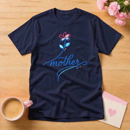 Mother Floral Script T Shirt
