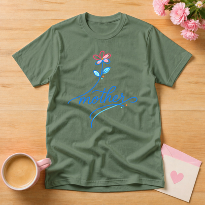 Mother Floral Script T Shirt