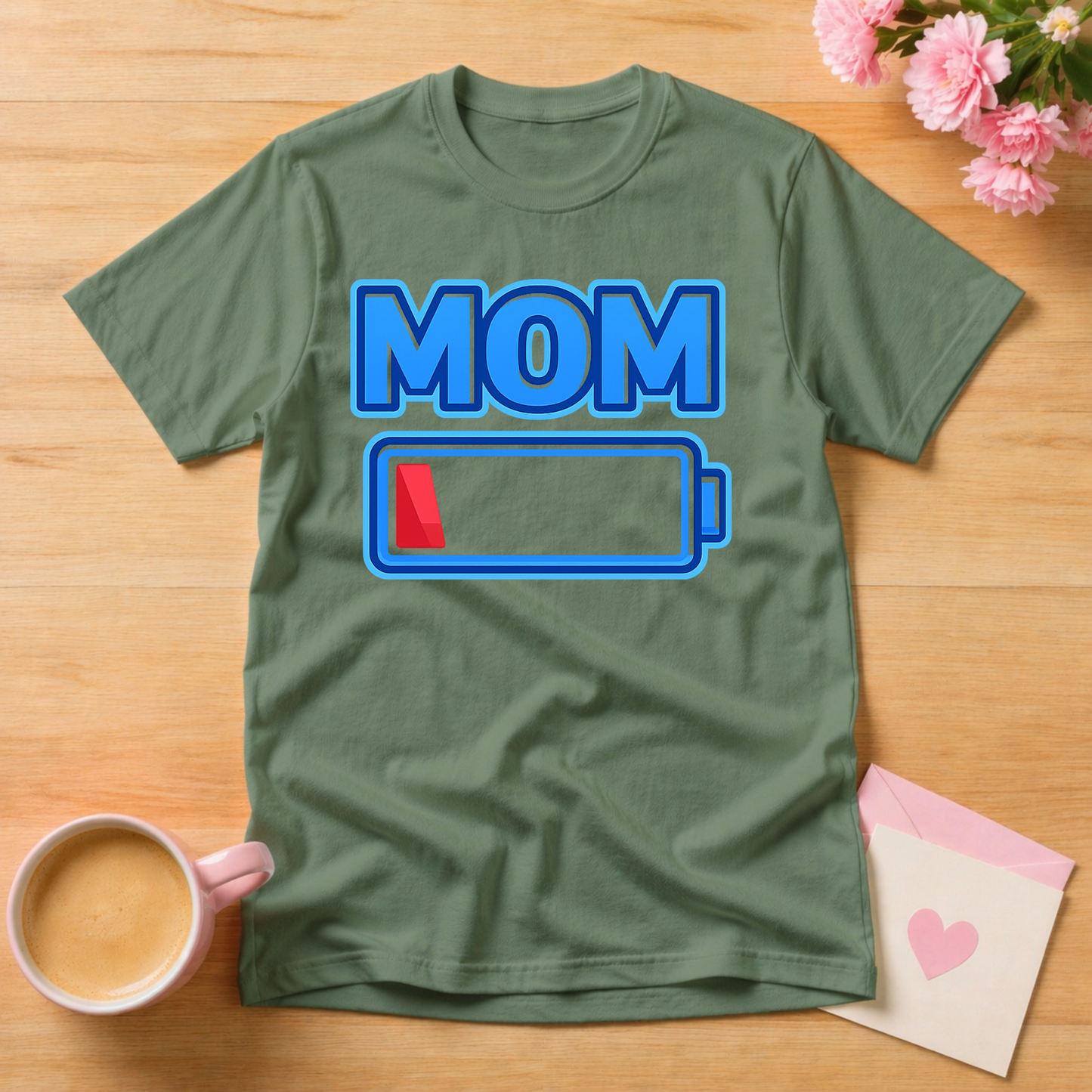 Low Battery Mom T Shirt