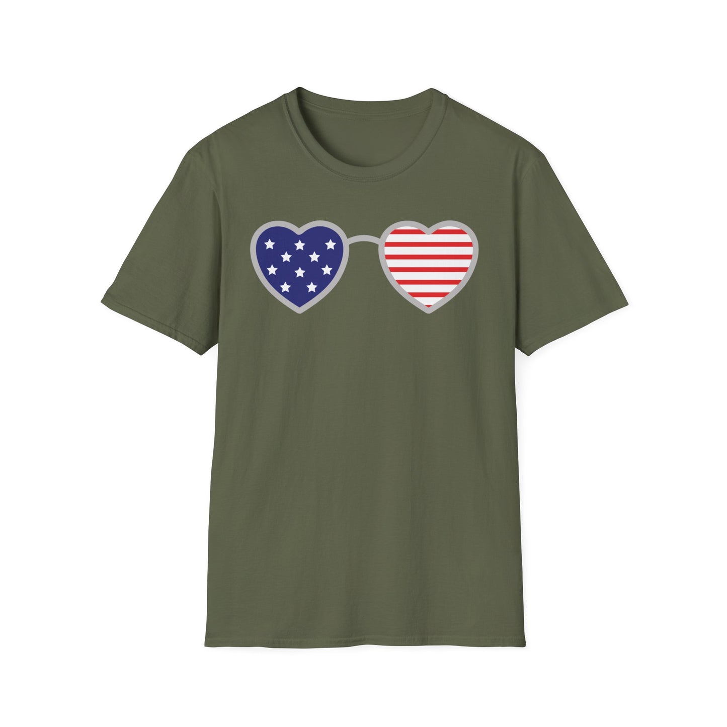 Patriotic Heart Sunglasses T Shirt