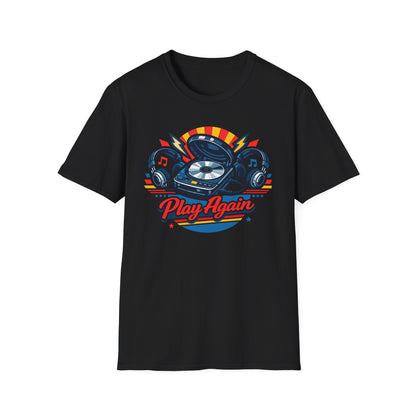 Play Again Retro Music T Shirt