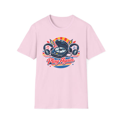 Play Again Retro Music T Shirt
