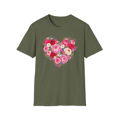 Floral Heart Love T Shirt